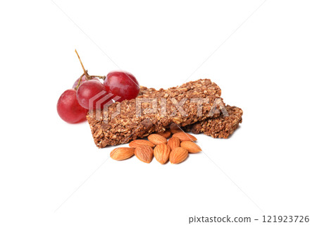 PNG,Granola Bars with grapes, isolated on white background PNG,Granola Bars with grapes, isolated on white background 121923726