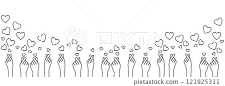 Hand gesture creates a heart. 121925311