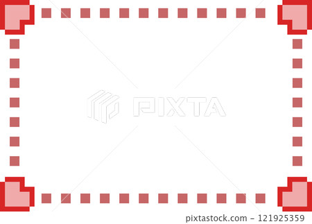 Heart frame with red dots on all four corners Heart frame with red dots on all four corners 121925359