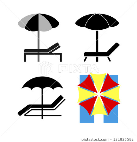 Sunbed icon vektor Sunbed icon vektor 121925592