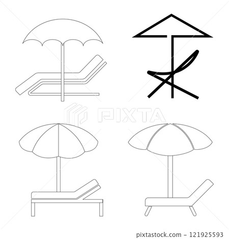 Sunbed icon vektor Sunbed icon vektor 121925593