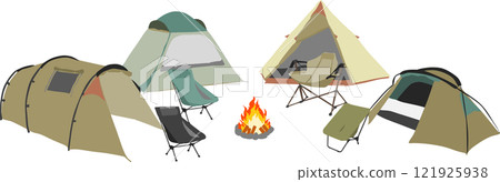 Illustration of the campsite Illustration of the campsite 121925938