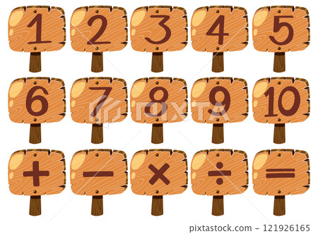 Wooden Math Signs and Symbols Wooden Math Signs and Symbols 121926165