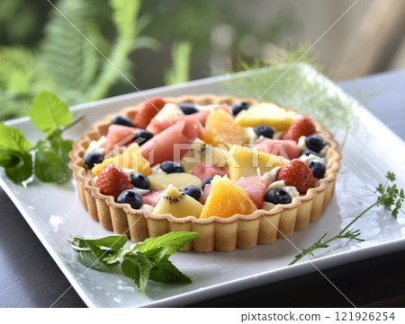 Cool summer fruit tart Cool summer fruit tart 121926254
