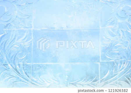 Beautiful Winter Ice Light Blue Glowing Green Background for Christmas and Winter New Year Blue Ice Block Background Beautiful Winter Ice Light Blue Glowing Green Background for Christmas and Winter New Year Blue Ice Block Background 121926382