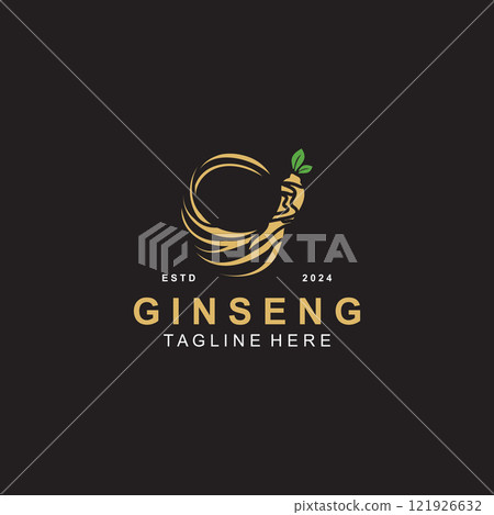 Ginseng logo herbal plant for medicine natural herbal design illustration idea 121926632