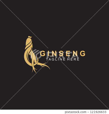 Ginseng logo herbal plant for medicine natural herbal design illustration idea 121926633