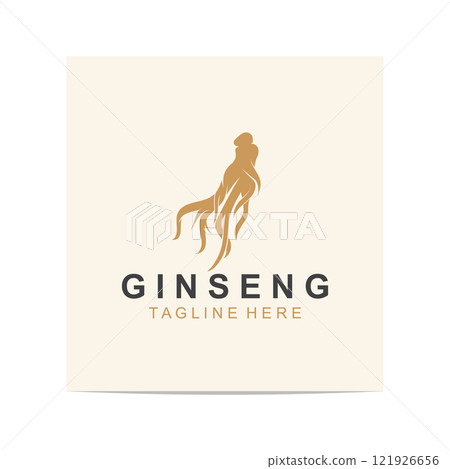 Ginseng logo herbal plant for medicine natural herbal design illustration idea 121926656