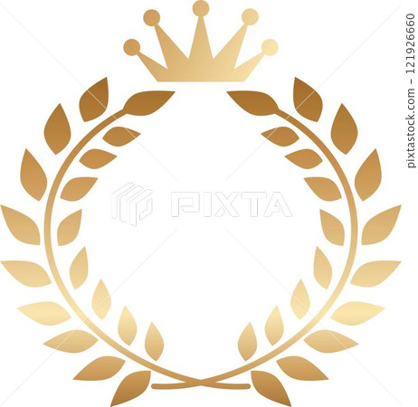 Treatment decoration frame laurel laurel wreath crown mark symbol logo illustration material 121926660