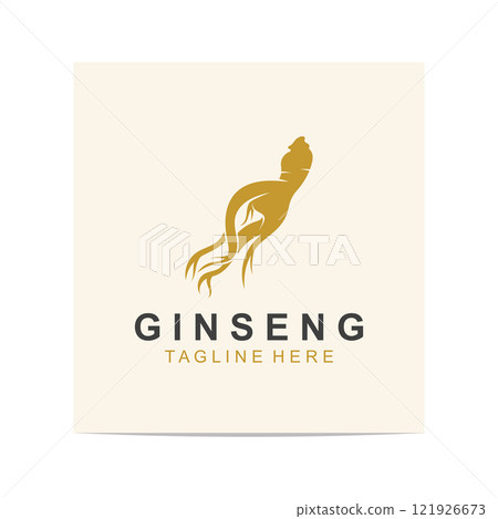Ginseng logo herbal plant for medicine natural herbal design illustration idea 121926673