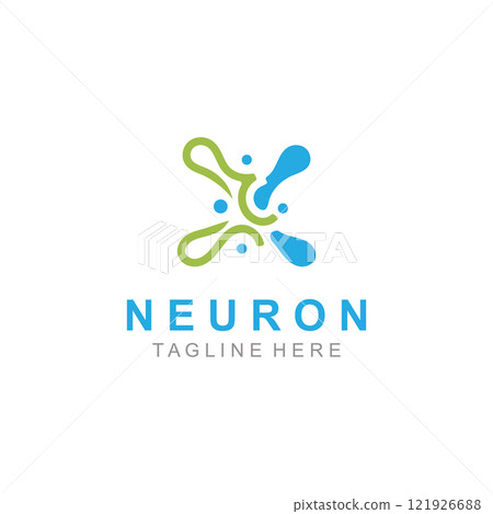Neuron logo or nerve cell healthy abstract molecule illustration template design 121926688