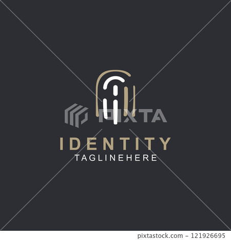 Fingerprint technology Logo Security system element symbol biometric template Fingerprint technology Logo Security system element symbol biometric template 121926695