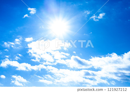 Blue sky, sun, clouds and copy space Blue sky, sun, clouds and copy space 121927212