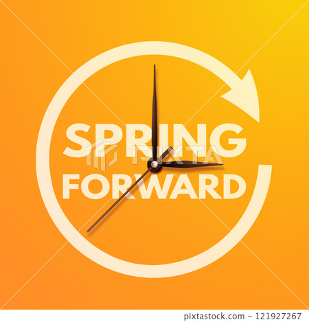 Spring Forward. Daylight saving time banner 121927267