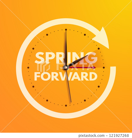 Spring Forward. Daylight saving time banner 121927268