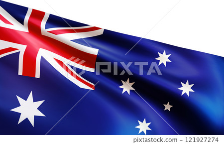 Realistic wavy national flag of Australia Realistic wavy national flag of Australia 121927274