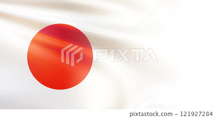 Realistic national Japanese flag with blurred edge Realistic national Japanese flag with blurred edge 121927284