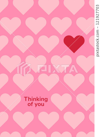Thinking of You love card with stylish typography and heartfelt design. Perfect for romantic messages, thoughtful gestures, and customizable greeting cards. Vector illustration Thinking of You love card with stylish typography and heartfelt design. Perfect for romantic messages, thoughtful gestures, and customizable greeting cards. Vector illustration 121927703