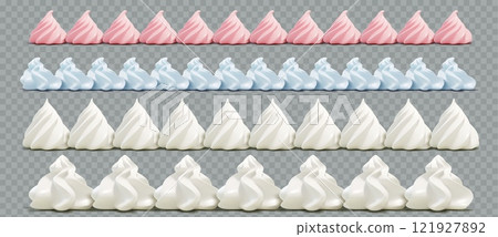 Whipped cream 3d border patterns 121927892