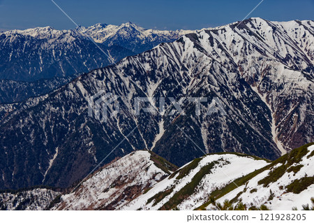 Mount Renge and the Yari-Hotaka mountain range as seen from the middle peak of Mount Jigatake in the Northern Alps Mount Renge and the Yari-Hotaka mountain range as seen from the middle peak of Mount Jigatake in the Northern Alps 121928205