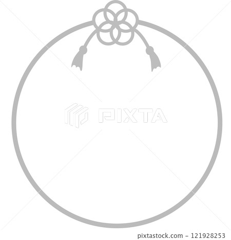 Gray simple Mizuhiki round frame 121928253