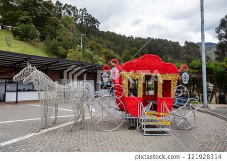 Festive Christmas decoration, Catedral de Sal of Zipaquira, Colombia Festive Christmas decoration, Catedral de Sal of Zipaquira, Colombia 121928314