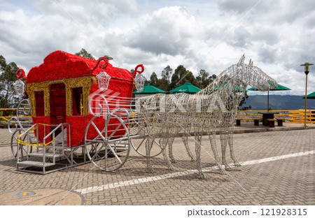 Festive Christmas decoration, Catedral de Sal of Zipaquira, Colombia Festive Christmas decoration, Catedral de Sal of Zipaquira, Colombia 121928315