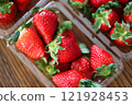 Packed strawberries photographed from above 121928453