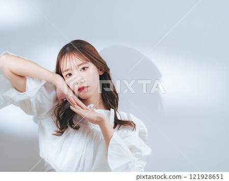 女性時尚肖像美容保養化妝品 121928651