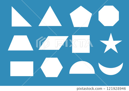 Geometric shapes colorful outline collection diagram element for education and business.  121928946