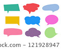 Speed bubble color text icons set on white background. 121928947