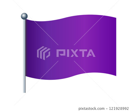 Rectangular gradient violet, purple flag icon with silver pole Rectangular gradient violet, purple flag icon with silver pole 121928992