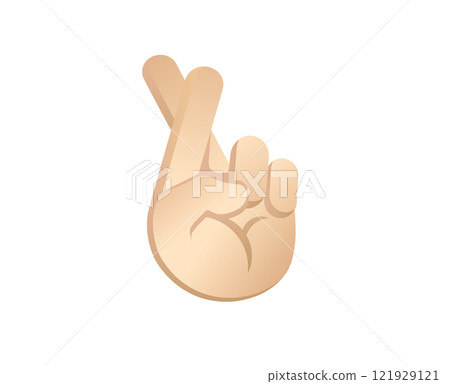 Gradient beige fingers crossed icon, gesture indicating luck Gradient beige fingers crossed icon, gesture indicating luck 121929121