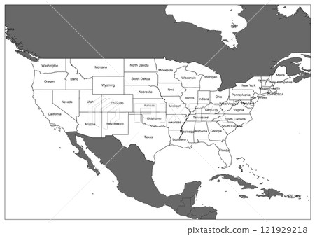 USA Map. Poster map of United States of America. Infographic design, USA with states 121929218