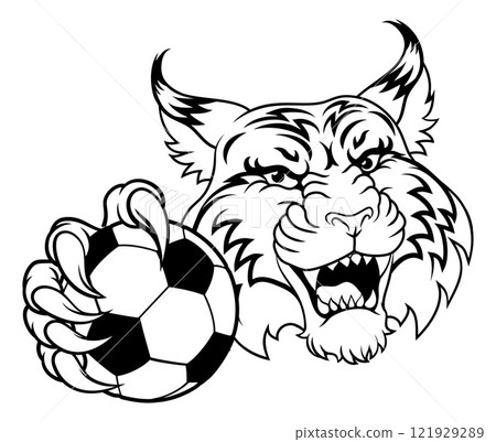 Wildcat Bobcat Soccer Football Animal Team Mascot 121929289