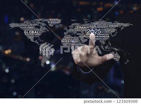 Happy new year 2025 global business start up concept, Elements of this image furnished by NASA 121929300