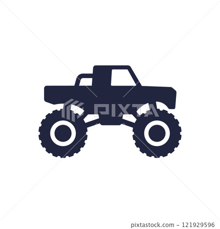 monster truck icon on white monster truck icon on white 121929596