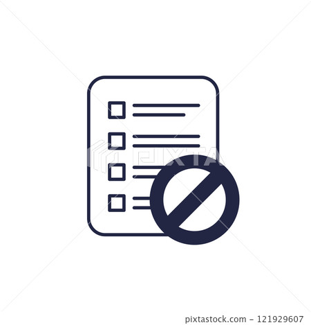 blacklist icon on white, vector 121929607