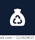 Trash bag, garbage icon, vector 121929615