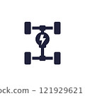 Electric car chassis icon, EV platform pictogram 121929621
