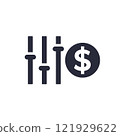 flexible price icon on white 121929622