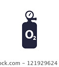 oxygen tank icon, gas cylinder pictogram on white 121929624