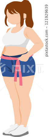 一個女人節食的插圖 121929639