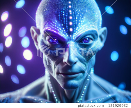 Humanoid Alien Looking at Camera 121929982