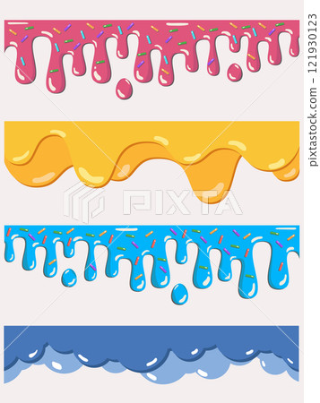 Divider Header for App, Banners or Posters. Set of Template Dividers Shapes for Website. Curve Lines, Drops, Wave Collection of Design Element for Top, Bottom Page Web Site. 121930123