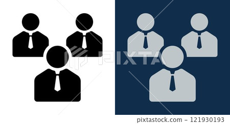 Business team icon. Group of people. Management icon. Manager. Managing a team of employees. Business team icon. Group of people. Management icon. Manager. Managing a team of employees. 121930193