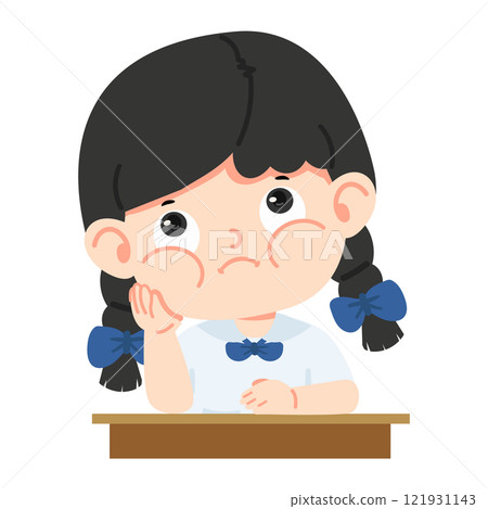 Cute girl student looking up 121931143