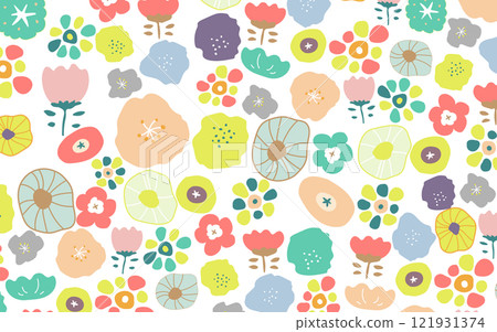 斯堪的納維亞風格花卉背景A06 各種花卉 121931374