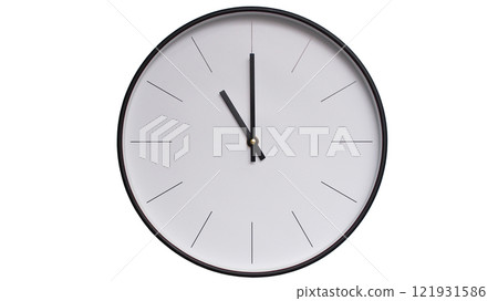 Minimalist Black and White Wall Clock on White background - Perfect for Time Management and Scheduling Concepts - 23.00/11.00 Minimalist Black and White Wall Clock on White background - Perfect for Time Management and Scheduling Concepts - 23.00/11.00 121931586