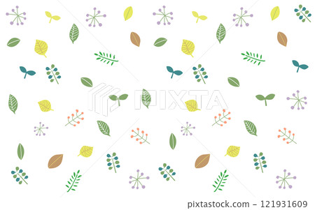 斯堪的納維亞風格葉子背景 B08 各種葉子 121931609